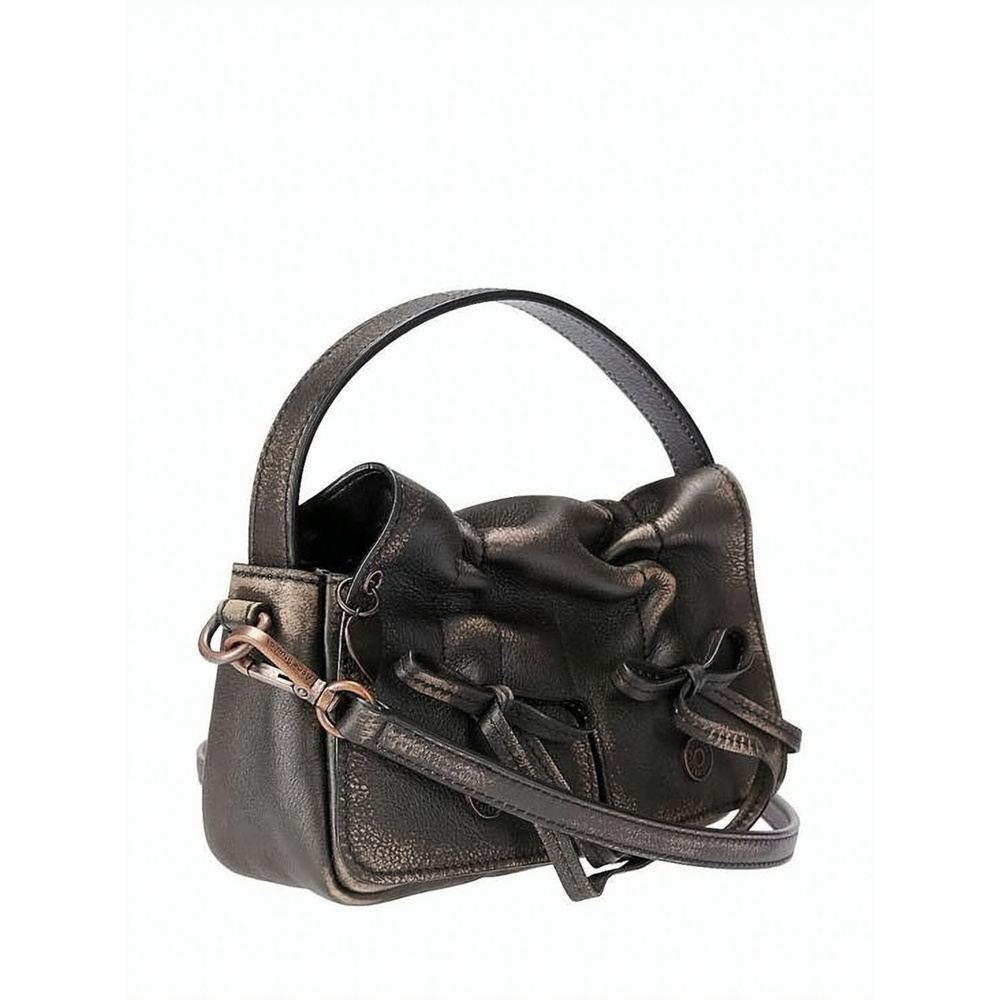 ACNE STUDIOS Ruched Calf Leather Crossbody Bag with Bow Details - Picture 2 of 2